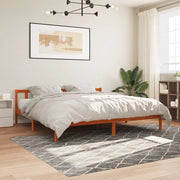Giroletto senza Materasso-Struttura Letto Marrone Cera 200x200 cm Legno di Pino 701999