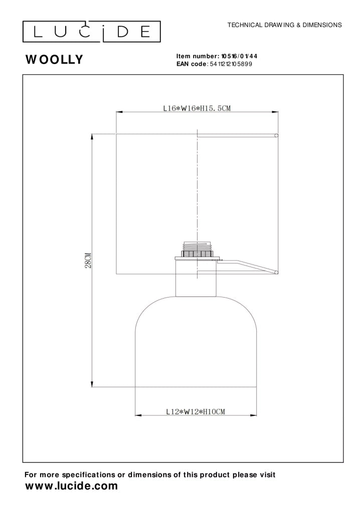 Lampada da tavolo arancione in cotone E14 Woolly Lucide