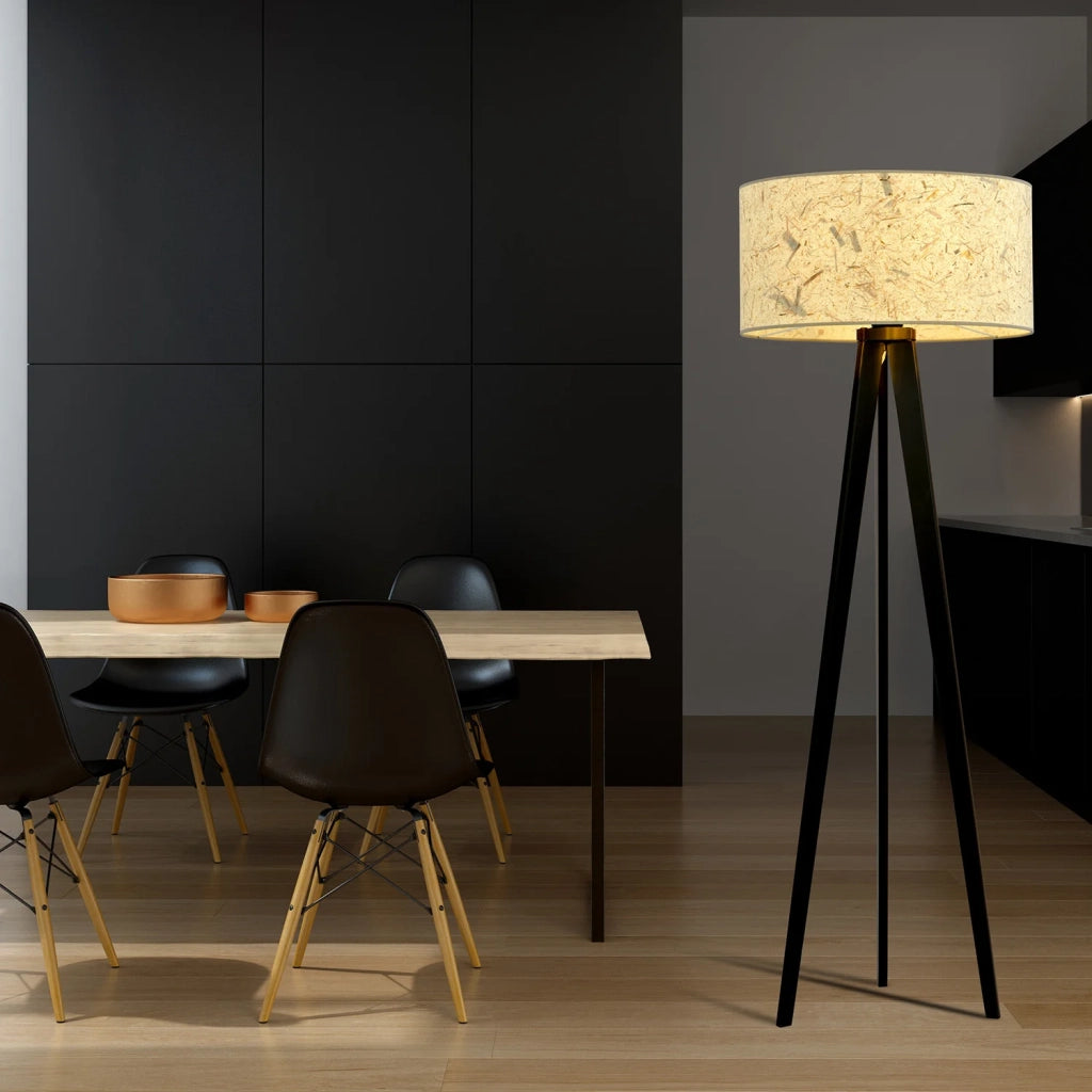 Piantana Moderno Drago Acciaio Nero 1 Luce E27 Ip20