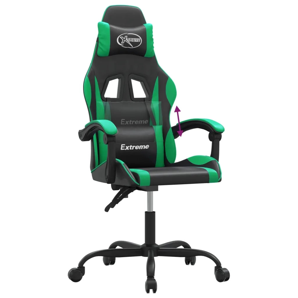 Sedia da Gaming Nera e Verde in Similpelle cod mxl 64779
