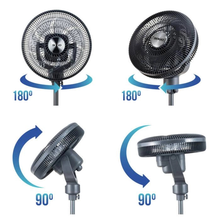 Ventilatore a piantana 40 cm con oscillazione 3D, 6 velocità, timer 7.5 ore, telecomando, funzione aromaterapia - SOGO