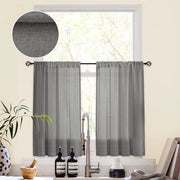 Vetrata trasparente, tenda semi-opaca per cucina, tenda per finestra, tenda per sala da pranzo, tenda per soggiorno, set di 2, 90 x 60 cm (l x a), grigio