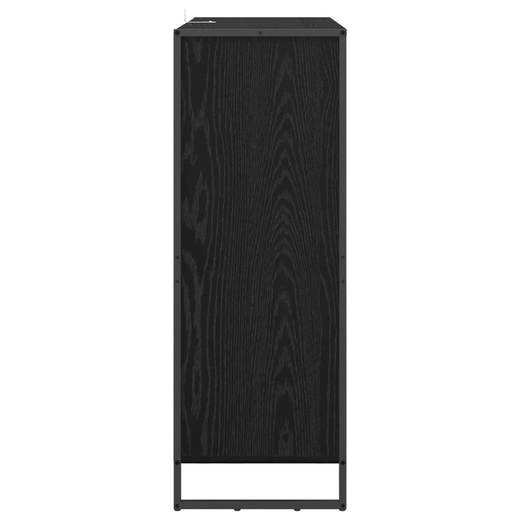 Mobile per scarpe con porta Rovere Nero 79 x 36 x 100 cm