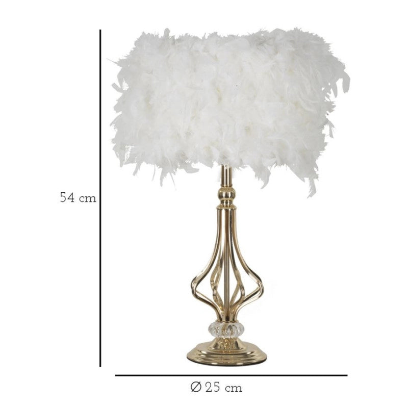 Lampadelle A Da Tavolo Tarty Bianca cm ø 25x54