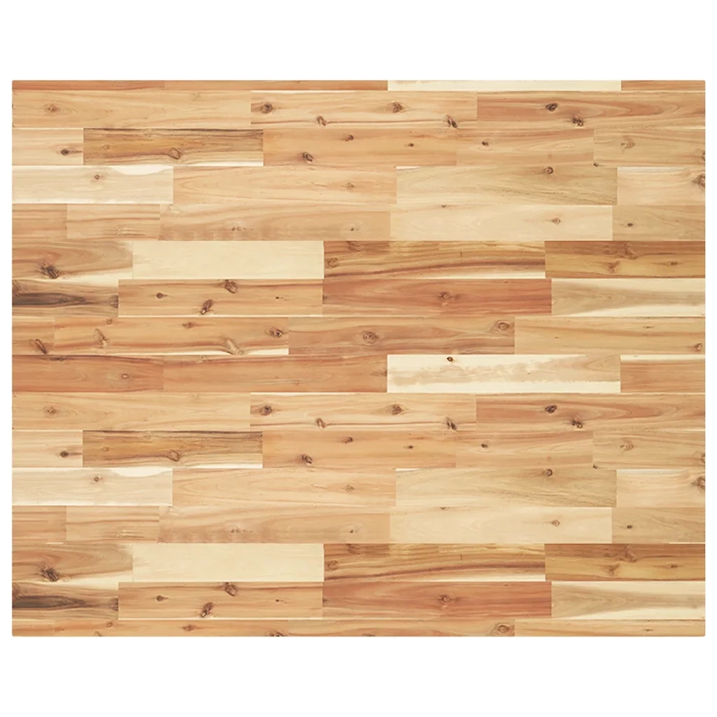 Piano Tavolo Rettangolare 100x80x4cm Legno Massello di Acacia