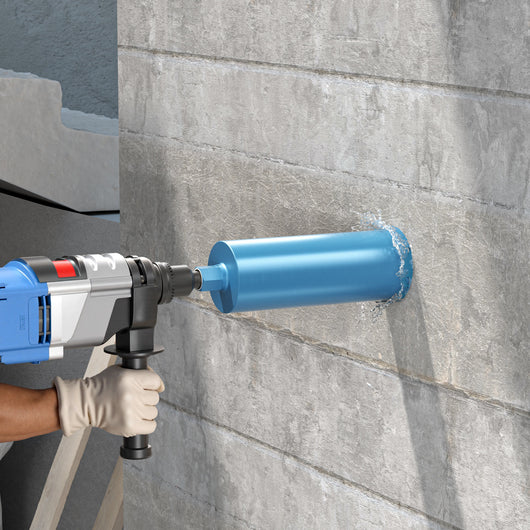 Punta diamantata per carotatrice Ø 132 mm, lunghezza 450 mm, UNC 1¼, ingranaggio a denti elicoidali, per carotaggio a umido, corona diamantata per calcestruzzo, pietra, granito