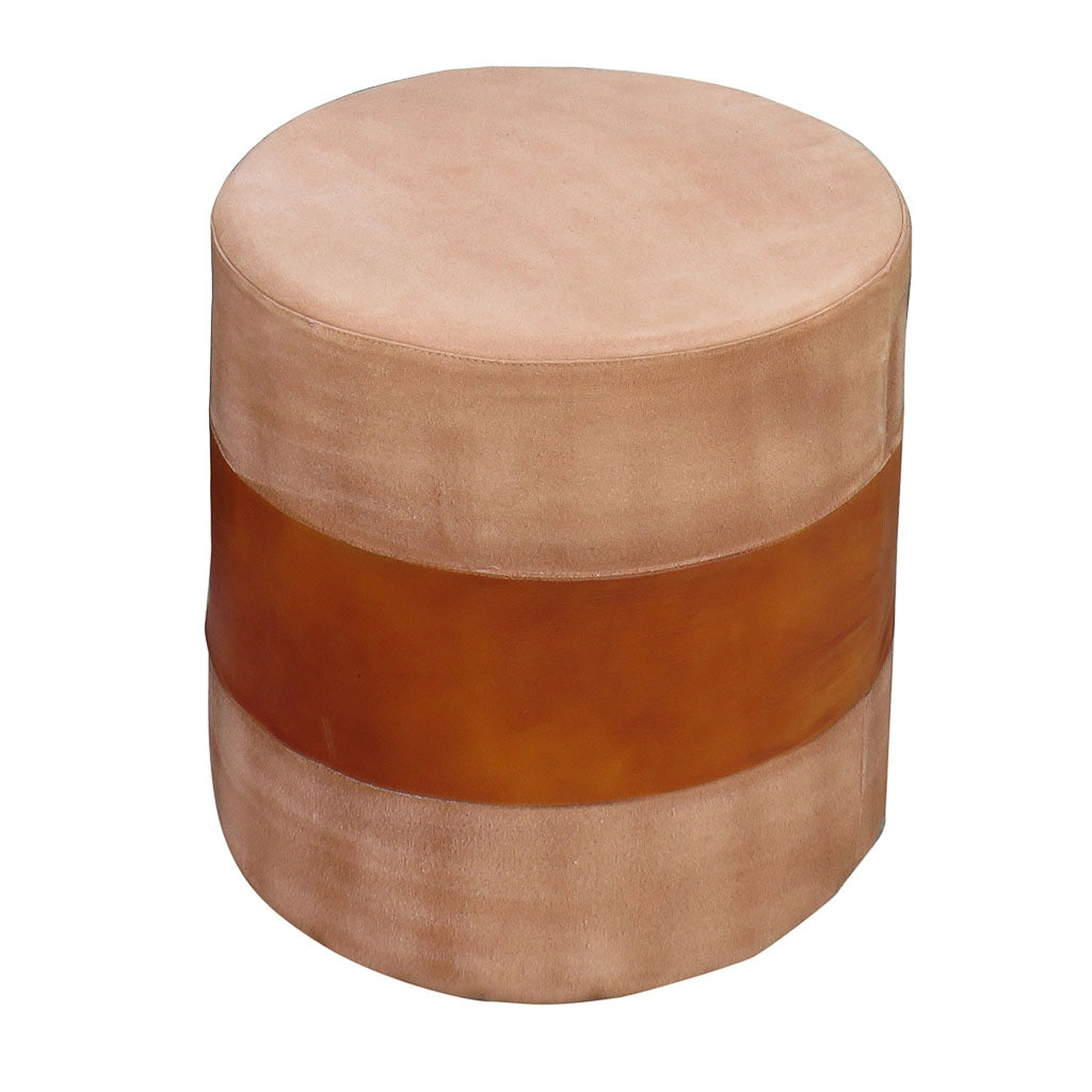 Pouf imbottito fatto a mano marrone 42x42x45h