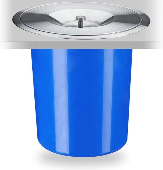 Invascata per Rifiuti Azienda 5L - Invascata per Rifiuti in Cucina - Coperchio in Acciaio Inossidabile - Compatta e Igiene