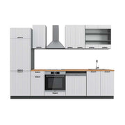 Cucina componibile Fame-Line Bianco rustico/Antracite 300 cm, PL Rovere Vicco