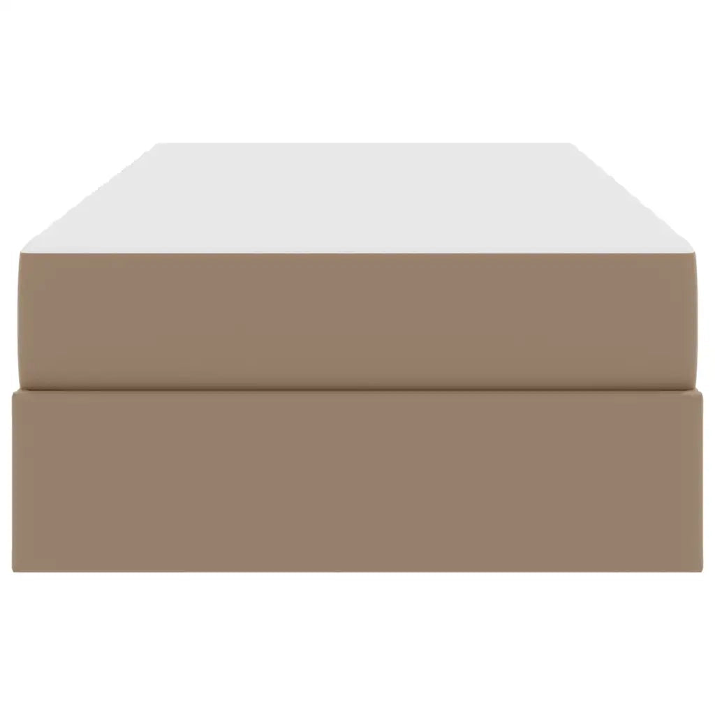 Letto con contenitore e materasso 2 pcs Cappuccino Pelle 3399595