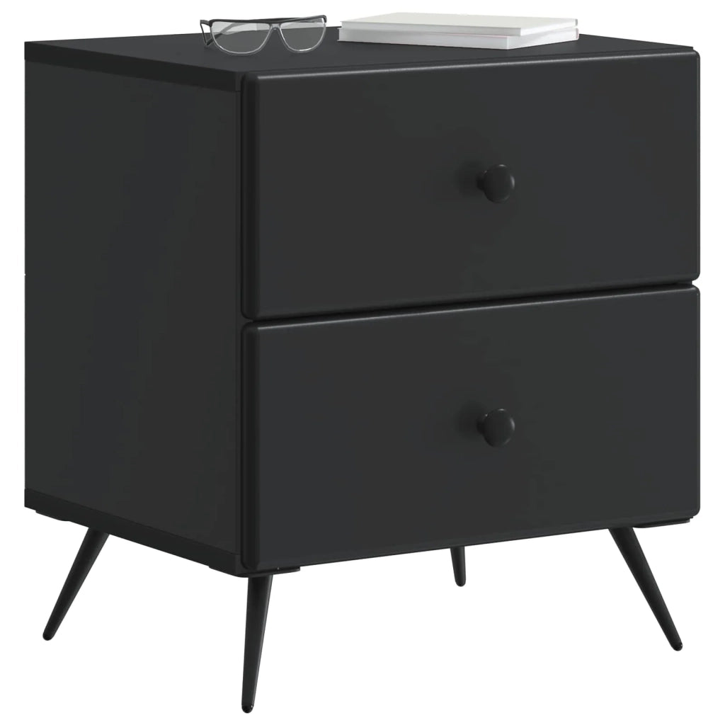 Armadio da Notte con cassetto 2 pcs Nero 43 x 34,5 x 47,5 cm