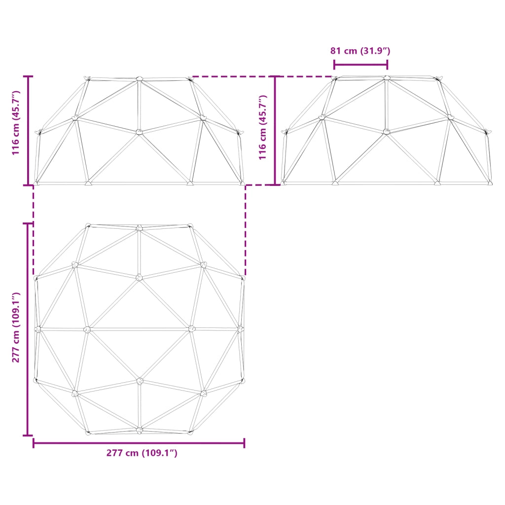 Dome da Arrampicata per Bambini dai 3 ai 10 Anni 255 cm 200 kg