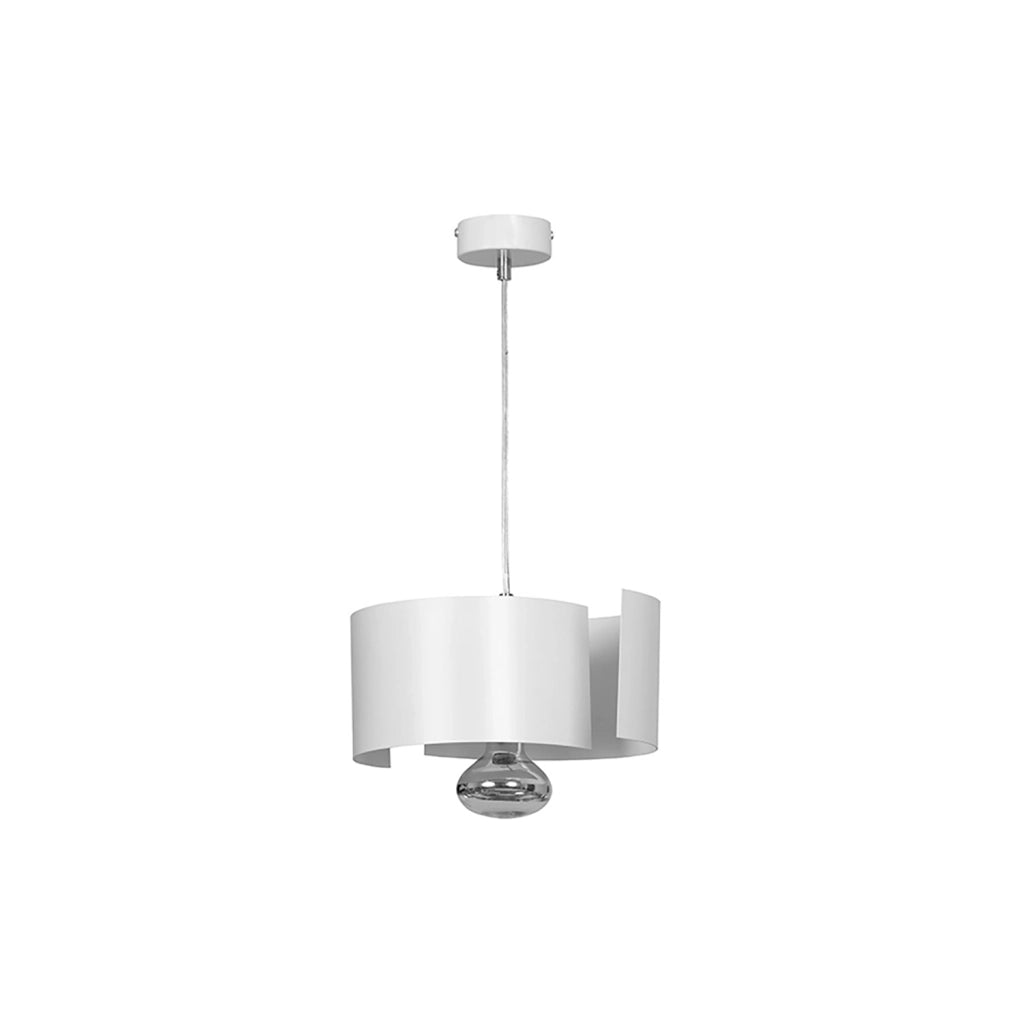 Sospensione Moderna 1 Luce Houyi In Acciao Bianco E Cromo