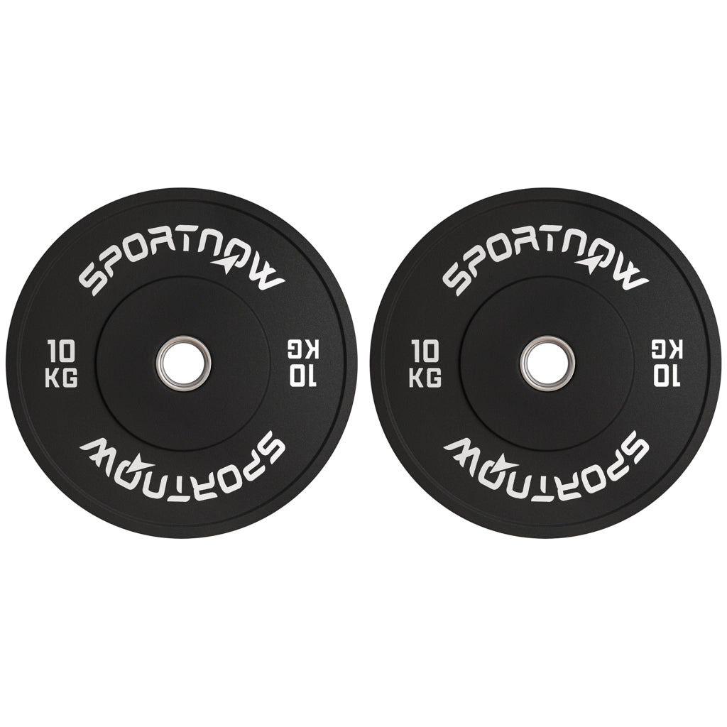 Set Dischi Pesi 2x10 kg ¨C zephmum ¨C Gomma Antirumore Nero