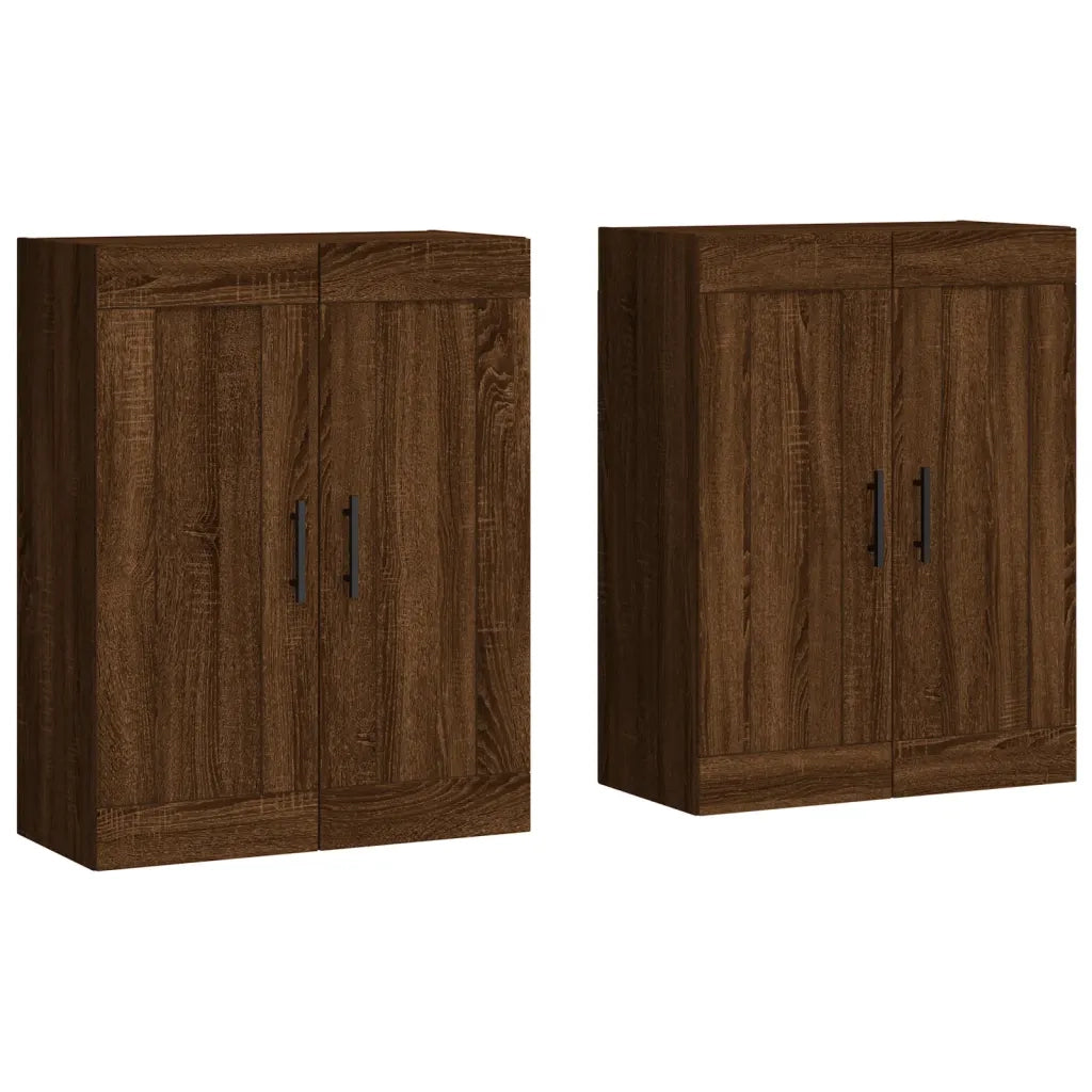Armadietti a Parete 2 pz Rovere Marrone in Legno Multistrato 3198048