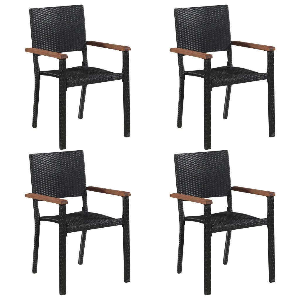 Set Mobili da Pranzo per Giardino 5 pz Nero 3067715