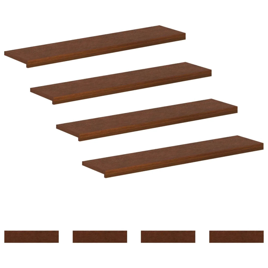 Gradini per Scale 8 pz 120 x 25 x 2 cm Marrone Scuro 3449386