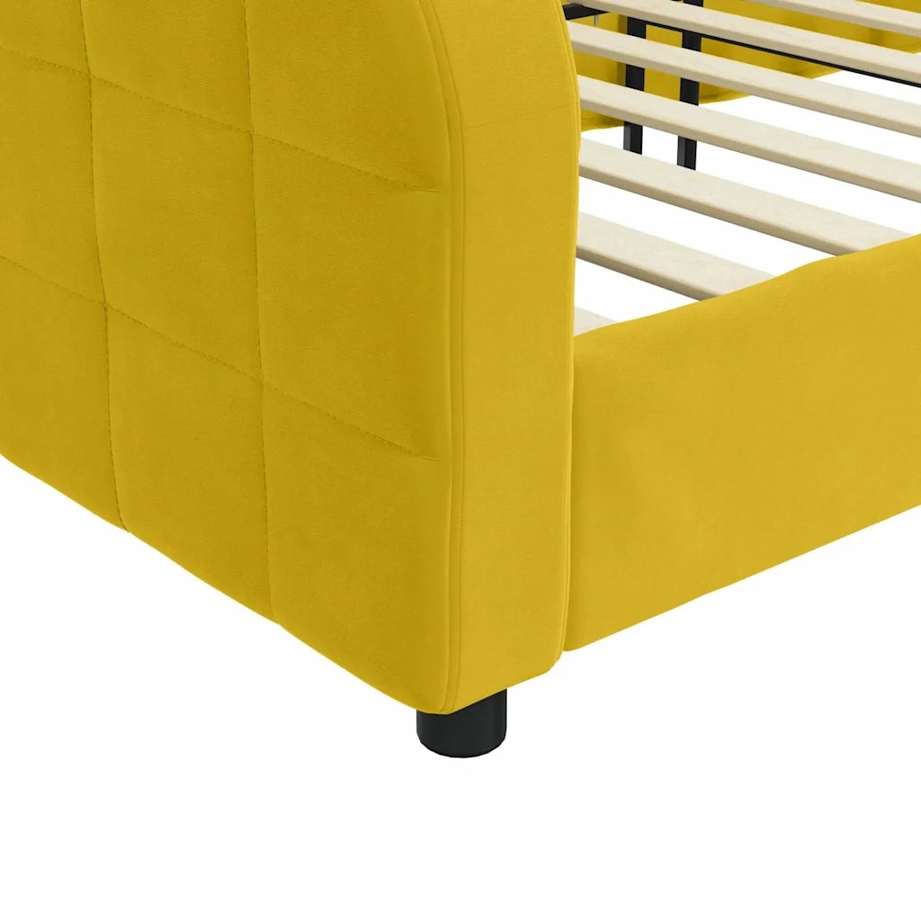 Letto da Giorno Giallo 90x200 cm in Velluto