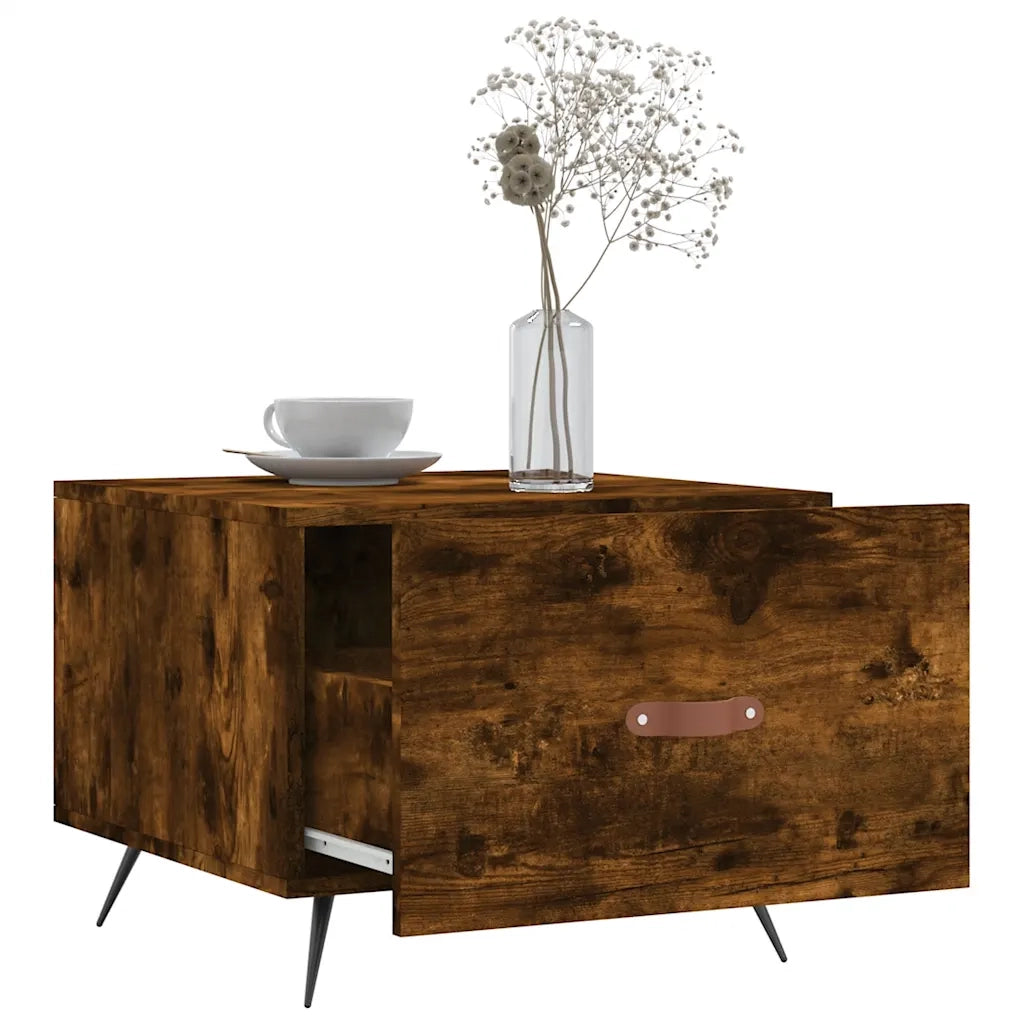 Tavolini Salotto 2 pz Rovere Fumo 50x50x40cm Legno Multistrato 829343