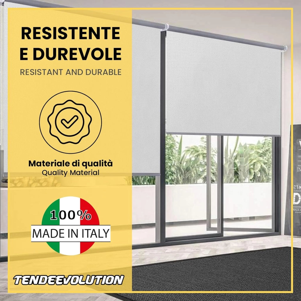 Tenda a Rullo Su Misura RODANO OSCURANTE - Larghezza 2m x Altezza 2m - Colore Beige chiaro 3 - Ideale per Interni ed Esterni