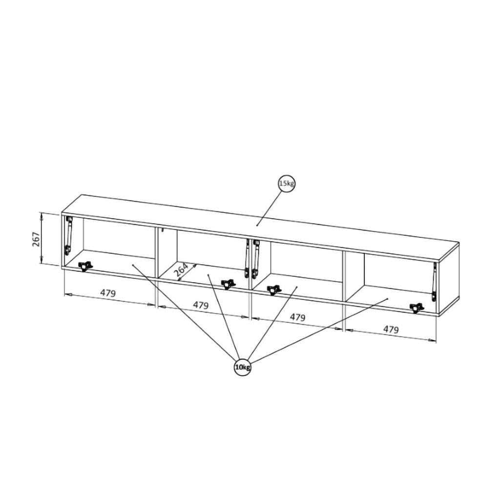 Mobile porta TV Sindia, Antracite e Rovere