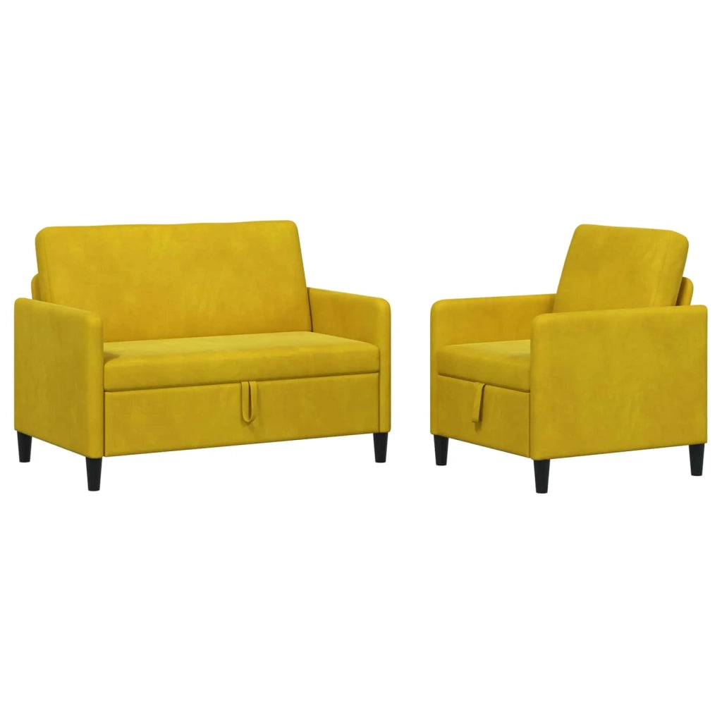 Set di Divani con Storage 2 pz Giallo Poliestere 3429169