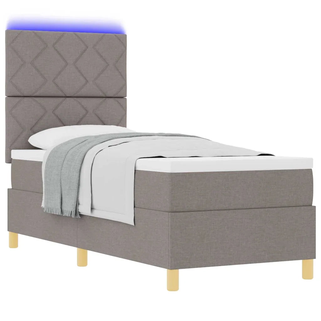 Letto a Sorgente LED con materasso Talpa 80 x 200 cm Tessuto