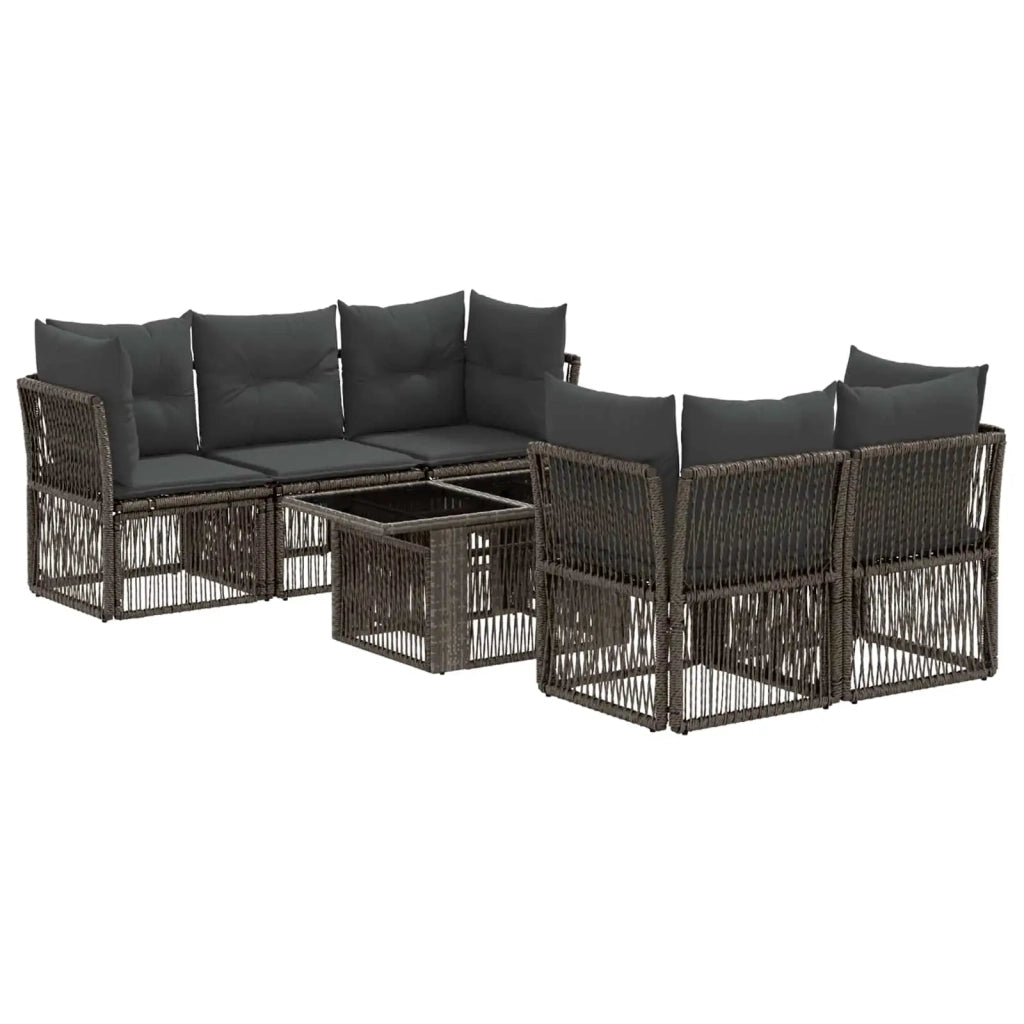 Set Divano da Giardino 6 pz Grigio polyrattan 3436421