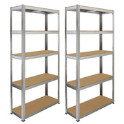 2 Scaffali in Acciaio Senza Bulloni Galwix Grigi Larghi 90cm per Garage