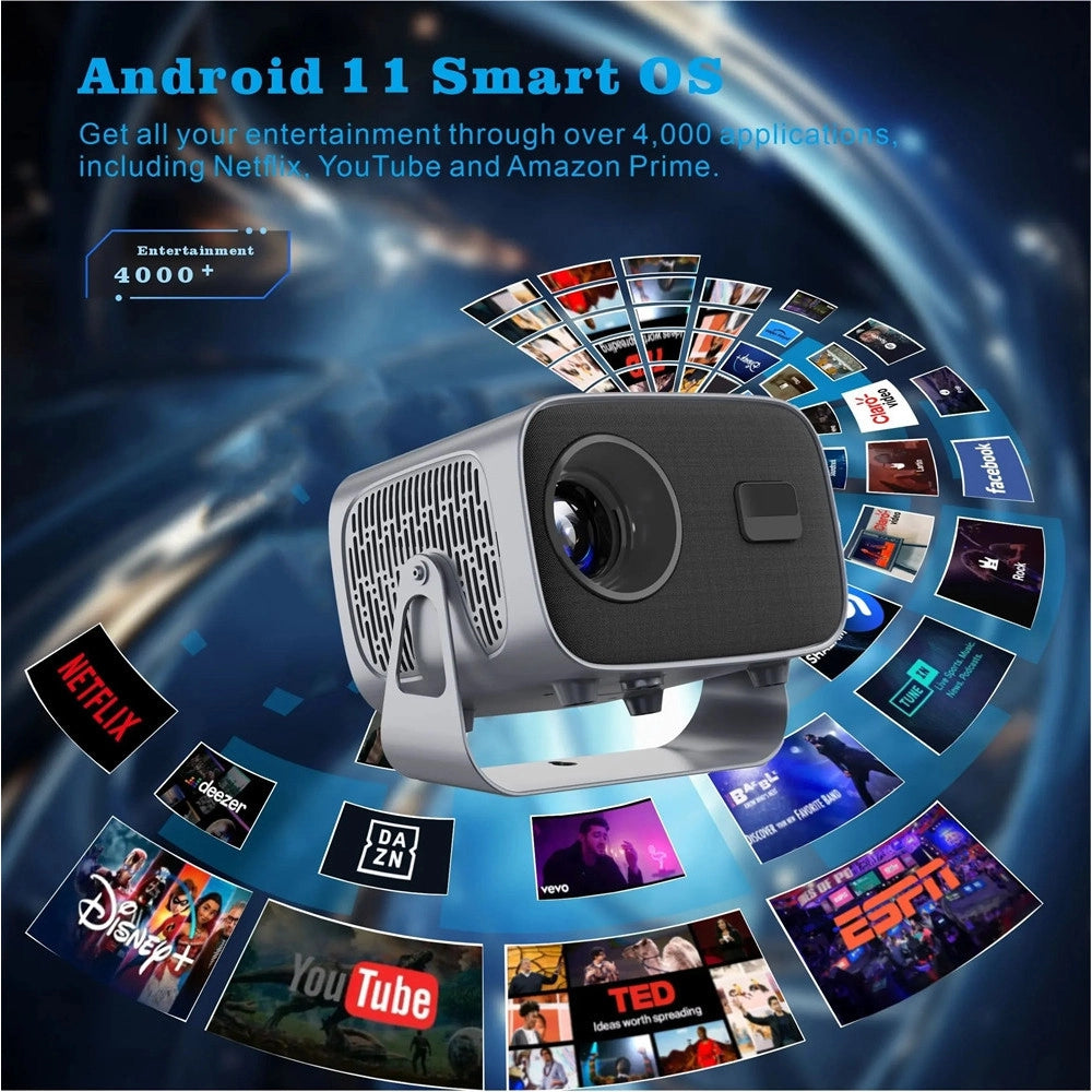 Trade Shop - Mini Proiettore Led Intelligente 4k Ultra Hd Wifi 2.4g+5g Professionale Portatile Yg500 -