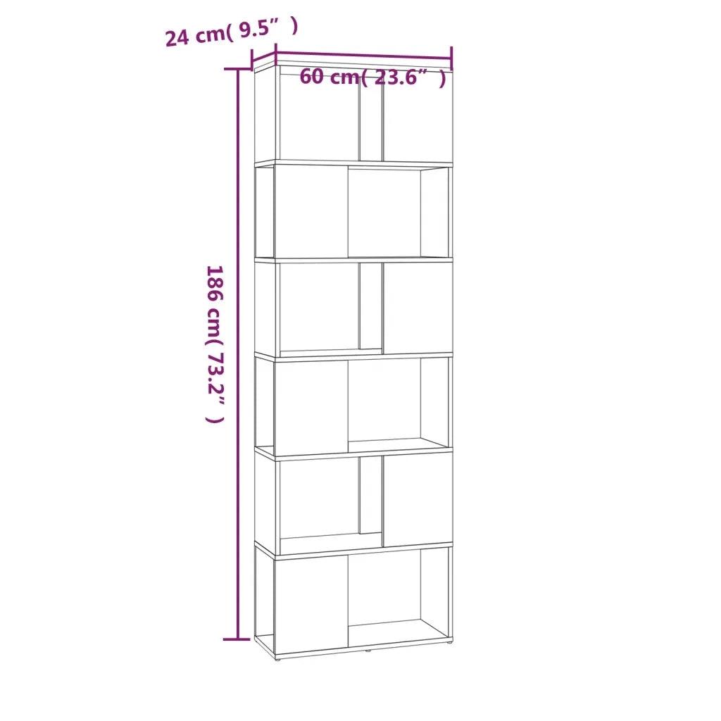 Libreria/Divisorio Rovere Fumo 60x24x186 cm 816032