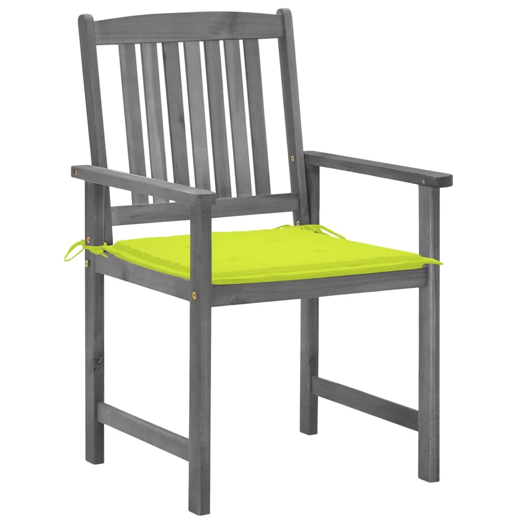 Sedie da Giardino con Cuscini 4 pz in Massello di Acacia Grigio 3061244