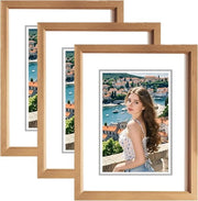Set di cornice in legno per foto da 3 pezzi - 15 x 20 cm - Stile art déco - Cornice per galleria di foto per camera da letto, soggiorno e ingresso