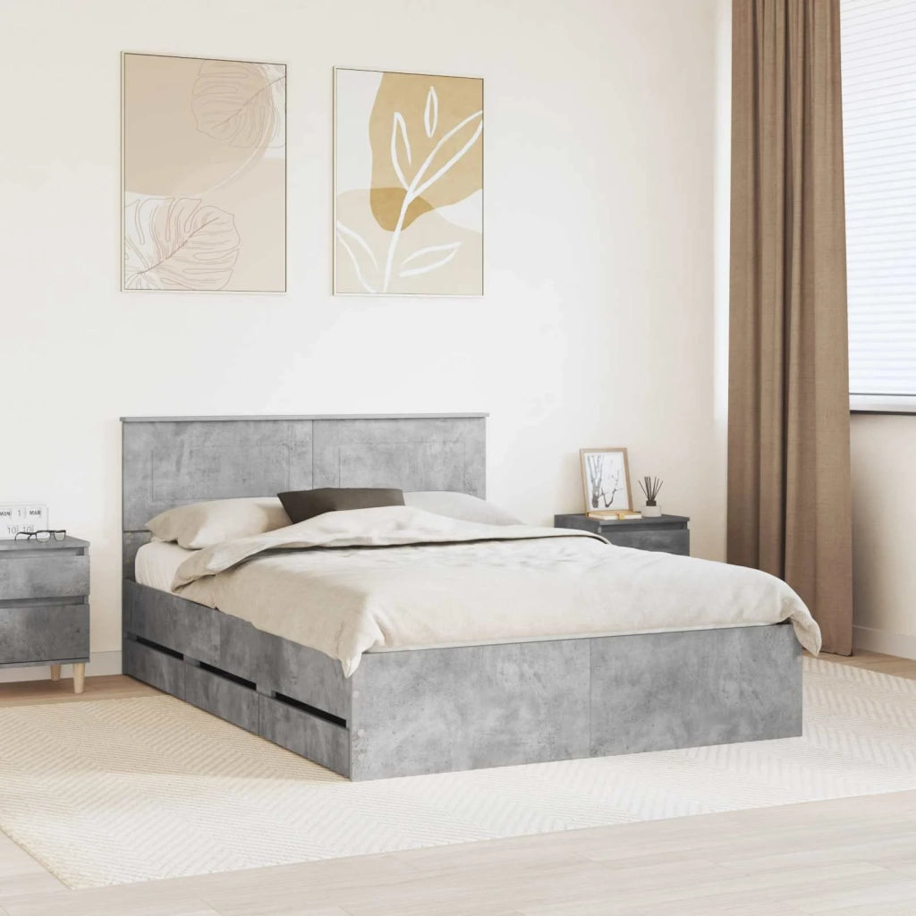 Struttura del letto con cassetto Grigio cemento 160 x 200 cm 3407966