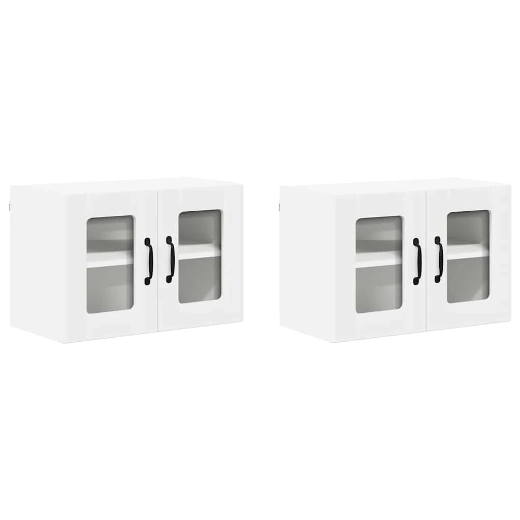 Set di 2 pratici pensili da cucina moderni 60 x 31 x 40 cm in legno composito bianco 02_0053985