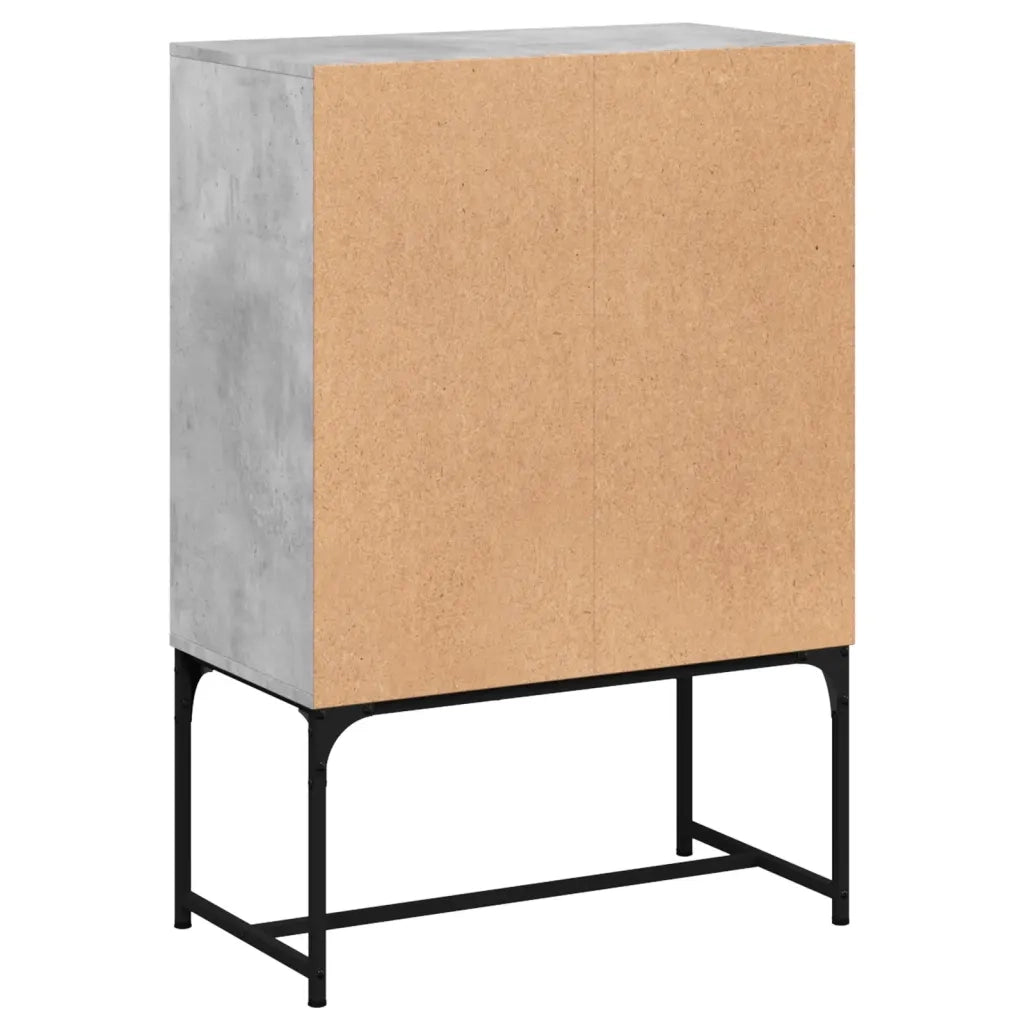 Mobile con Ante in Vetro Grigio Cemento 69x37x100 cm 836549