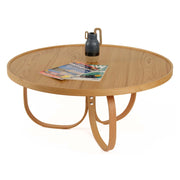 Chiavenna, Tavolino da Salotto Forma Rotondo, 100x100x46h cm Marrone Rovere