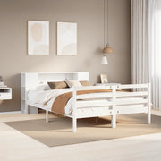 Letto Libreria senza Materasso Bianco 140x200 cm Legno di Pino