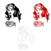 WONDER WOMAN - Adesivo murale wall sticker in vinile 55x80 cm Colore: Rosso