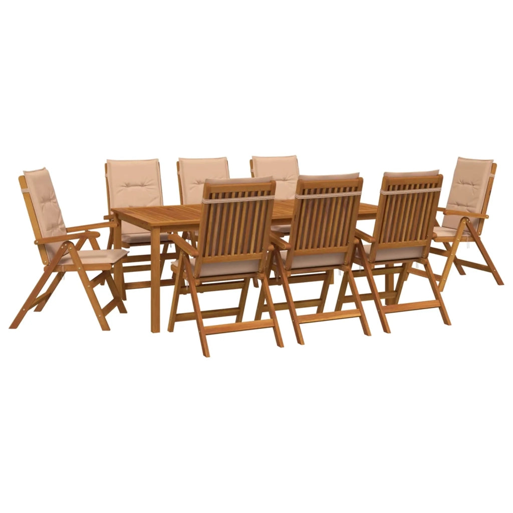 Set da pranzo da giardino da 9 pezzi Naturale 3434586