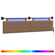 Testiera | Testata sospesa Con luce LED Cappuccino Similpelle
