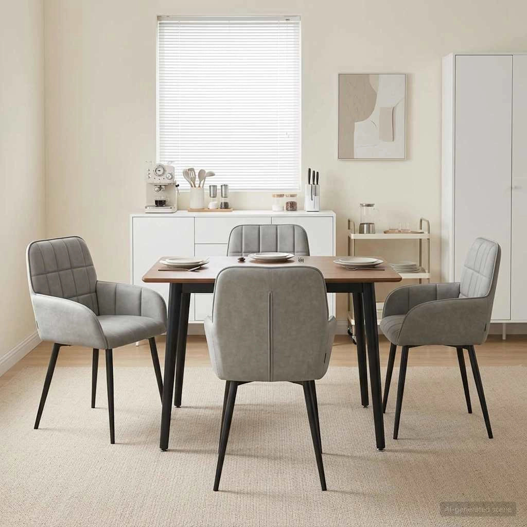 Sedie da pranzo 4 pz Velluto Grigio Chiaro 56.5 x 50 x 85 cm 3428165