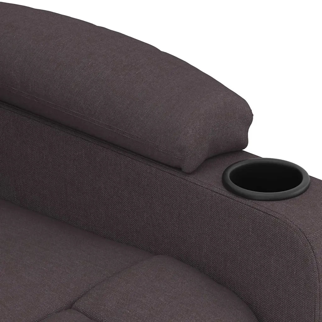 Poltrona Elettrica Reclinabile-Divano Sedia Marrone Scuro in Tessuto 668602