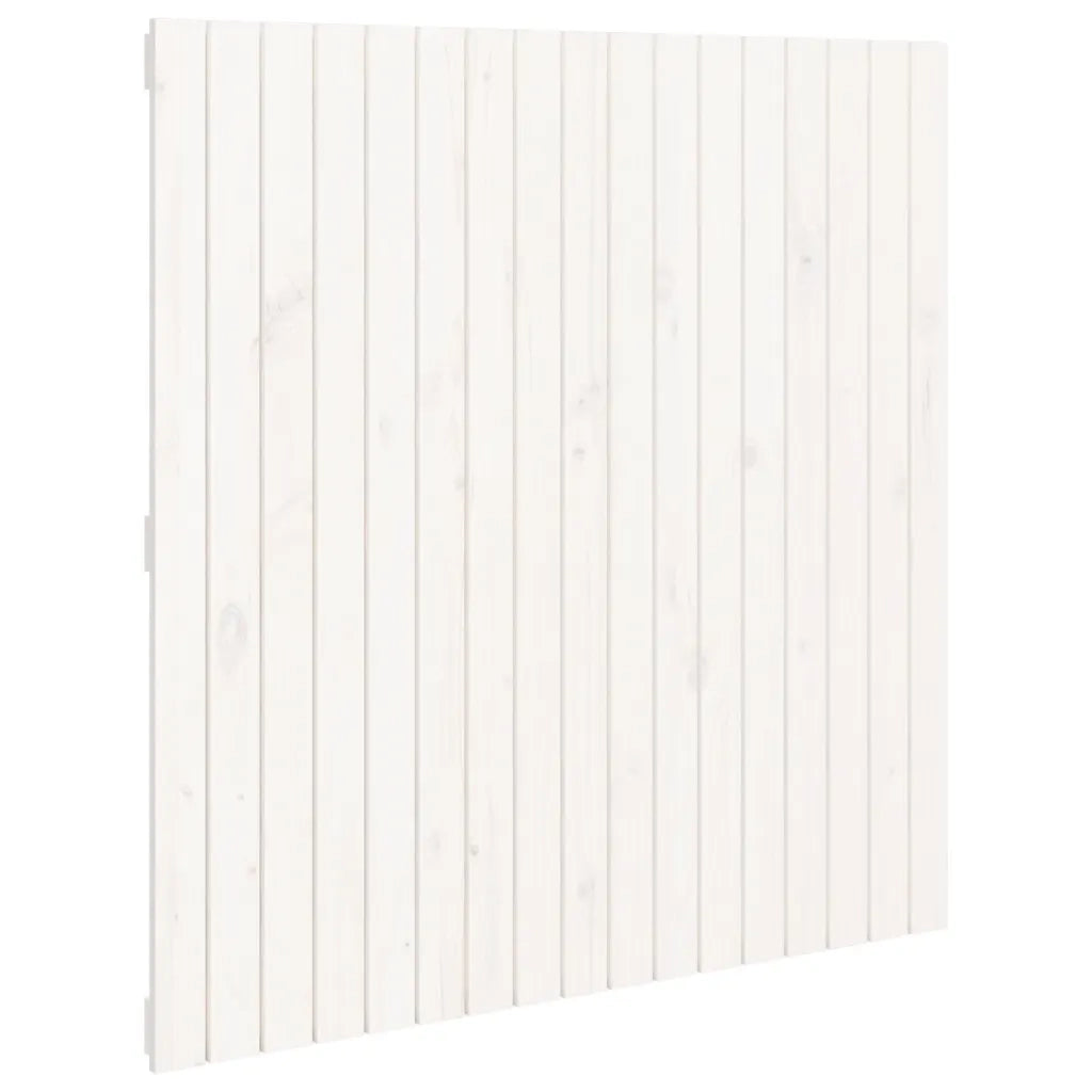 Testiera da Parete Bianca 108x3x110cm in Legno Massello di Pino