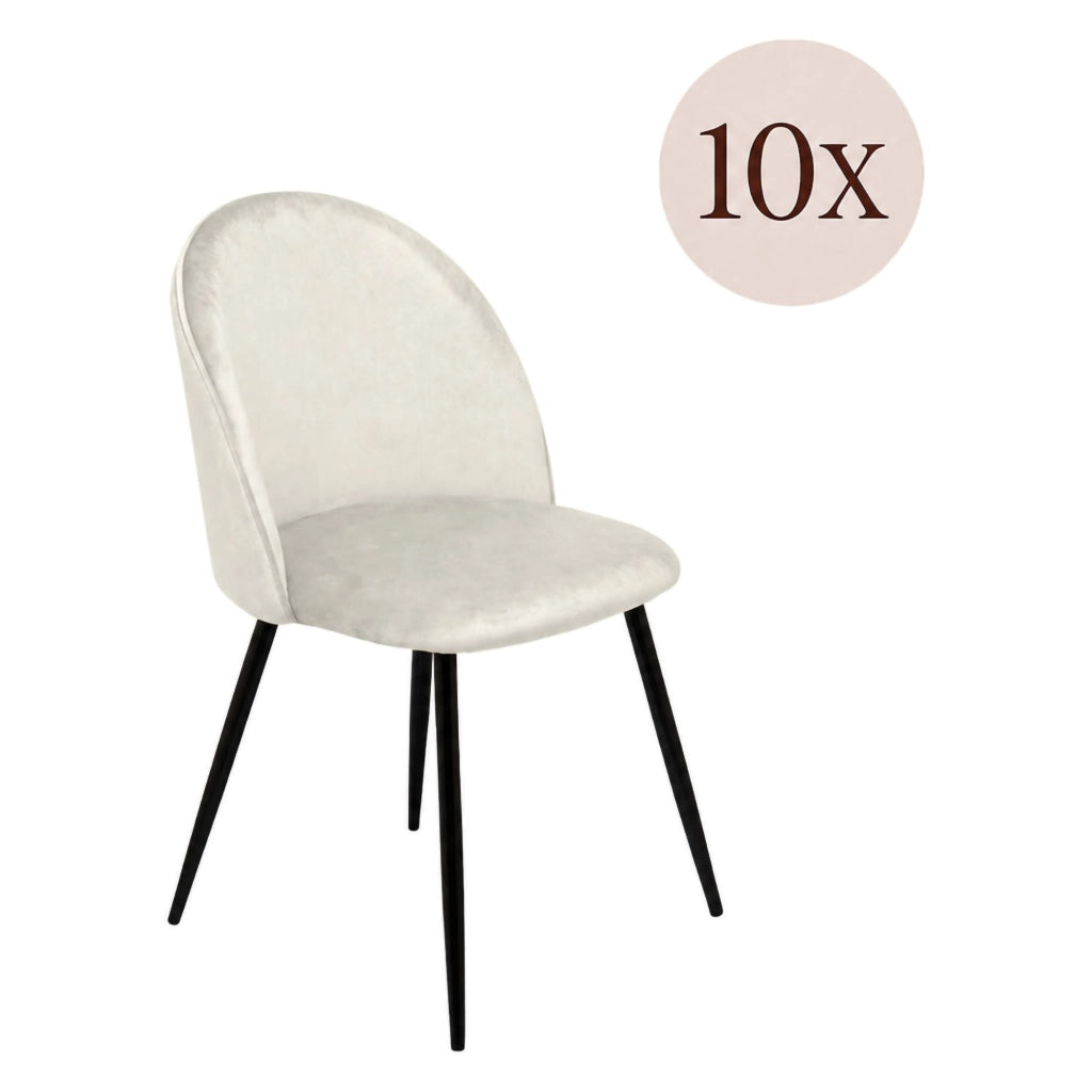 Achito, Sedia 10 Sedie, Bianco Panna