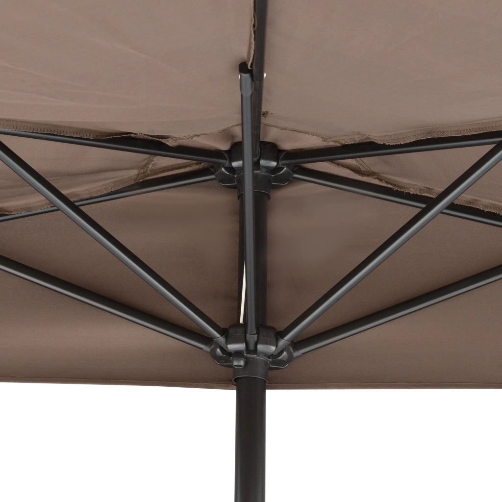 Ombrellone Semicircolare da Giardino ¨C Xylo ¨C Poliestere 180g/m2 Grigio 269x138x236cm