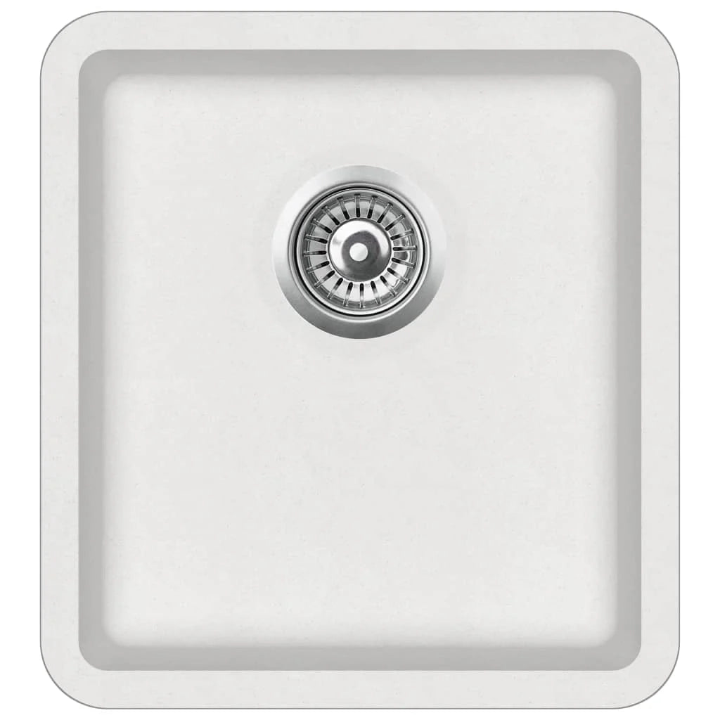 Lavello da cucina in granito vasca singola 42 x 46 cm bianco 02_0002354