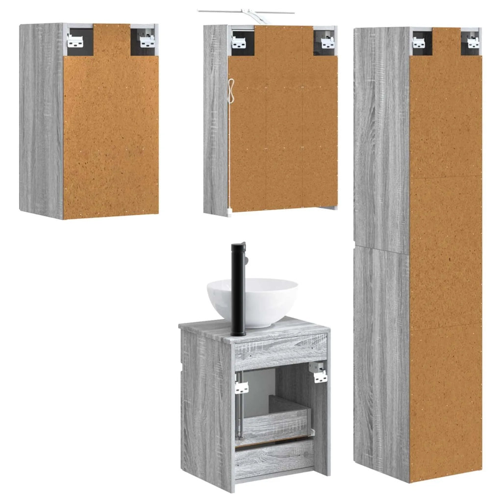 Set di Armadi da Bagno 5 pcs Sonoma grigio 43 x 16 x 62,5 cm 3407348