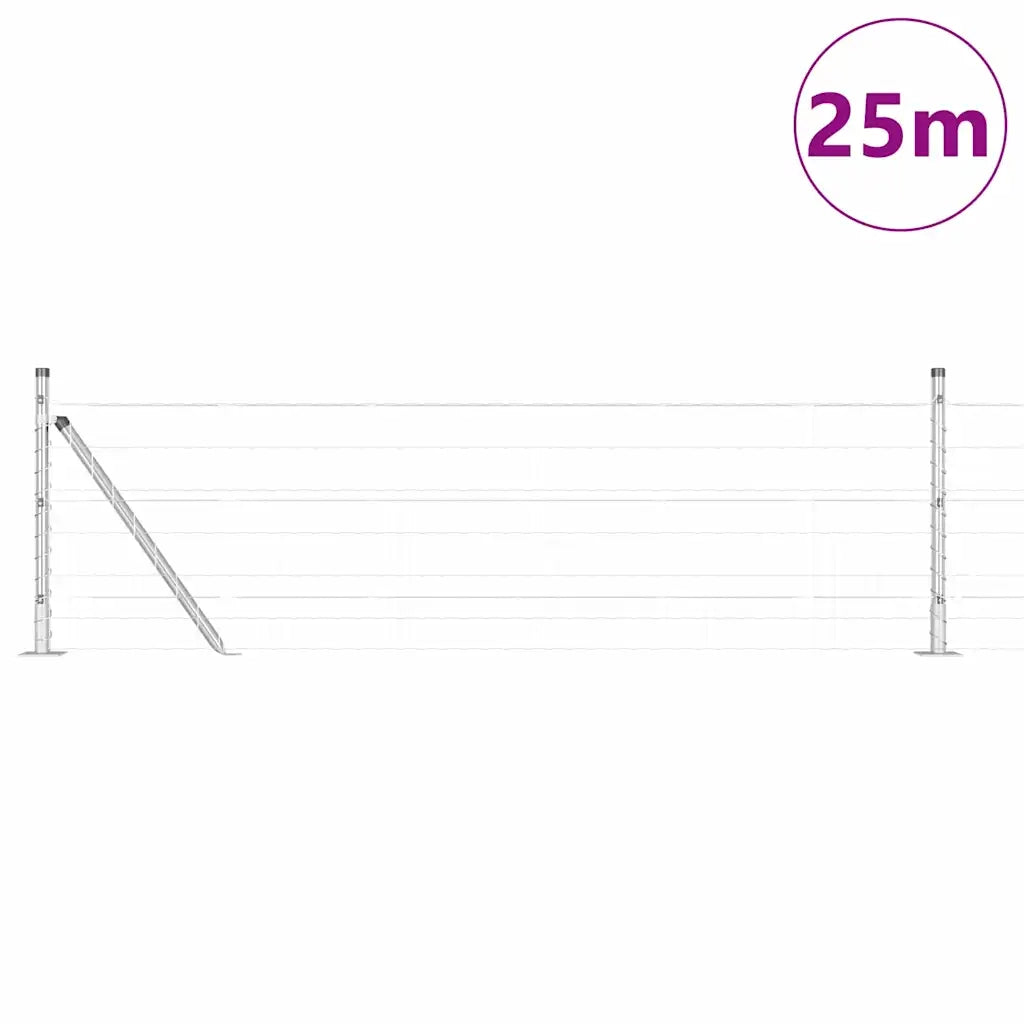 Recinzione da Giardino | Recinzione con Posto Argento 0,4 x 25 m Acciaio