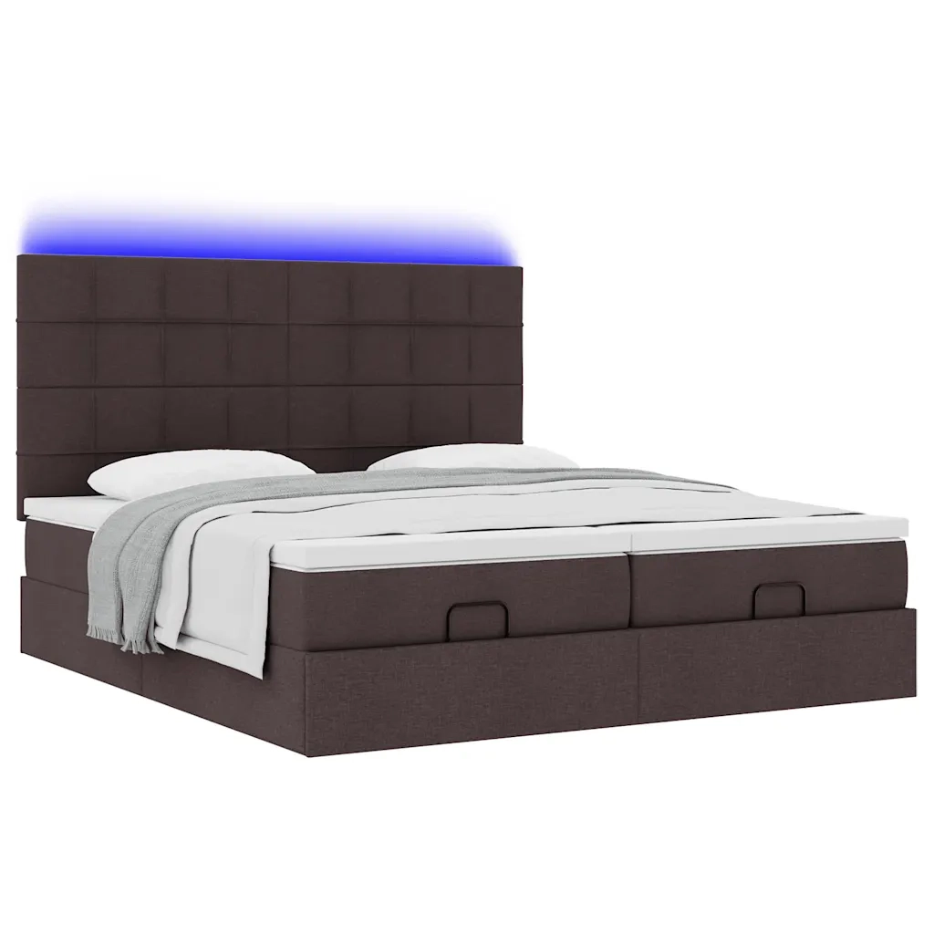 Struttura Letto Pouf con Materassi 200x200 cm in Tessuto 3314551